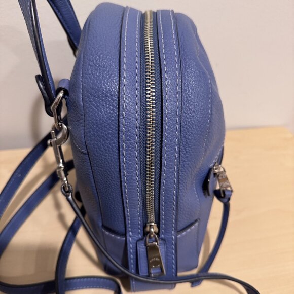 Coach Mini Charlie Rucksack Leather Backpack Blue Silver Hardware - Picture 6 of 13